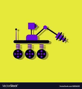 Flat icon design collection space robot in vector image