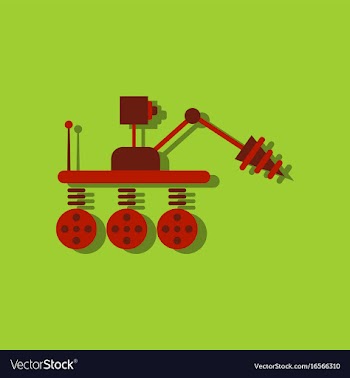 Flat icon design collection space robot in vector image