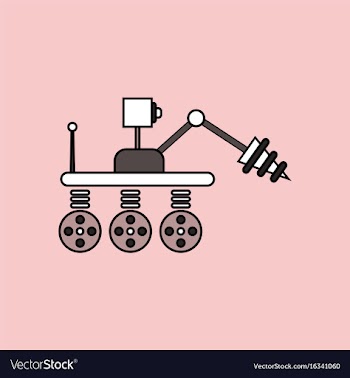 Flat icon design collection space robot vector image