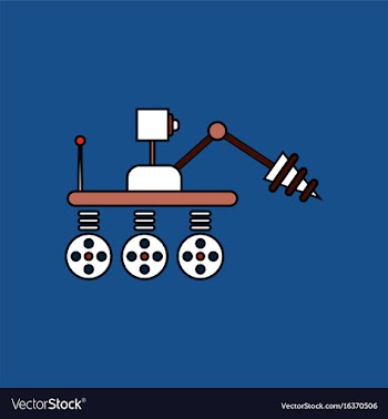 Flat icon design collection space robot vector image