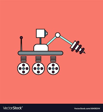 Flat icon design collection space robot vector image