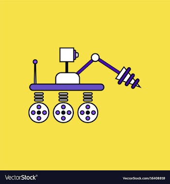 Flat icon design collection space robot vector image
