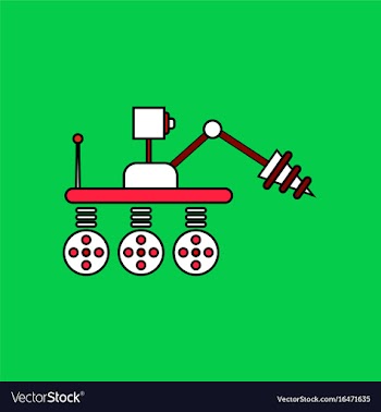 Flat icon design collection space robot vector image