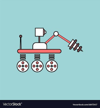 Flat icon design collection space robot vector image