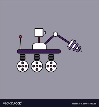 Flat icon design collection space robot vector image