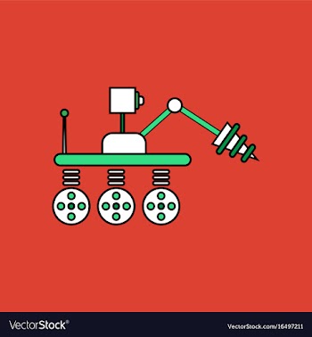 Flat icon design collection space robot vector image