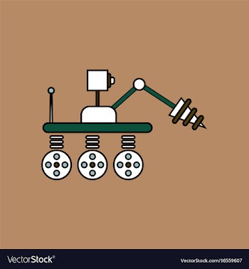 Flat icon design collection space robot vector image