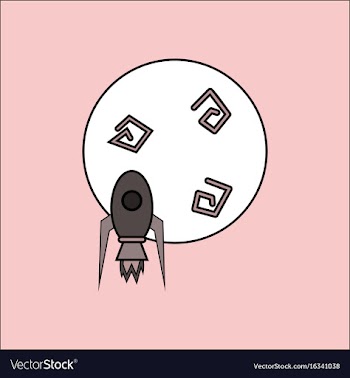 Flat icon design collection space rocket and vector image