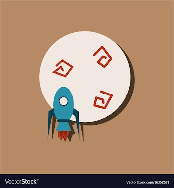 Flat icon design collection space rocket and vector image