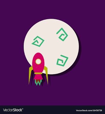 Flat icon design collection space rocket and vector image