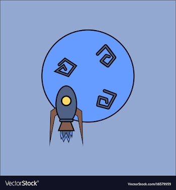 Flat icon design collection space rocket and vector image