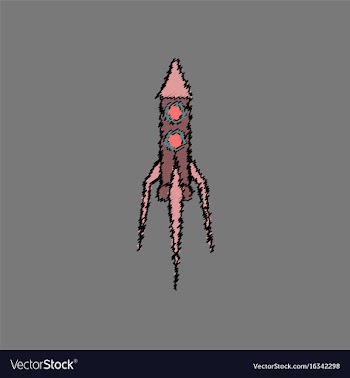 Flat icon design collection space rocket in vector image