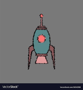 Flat icon design collection space rocket in vector image
