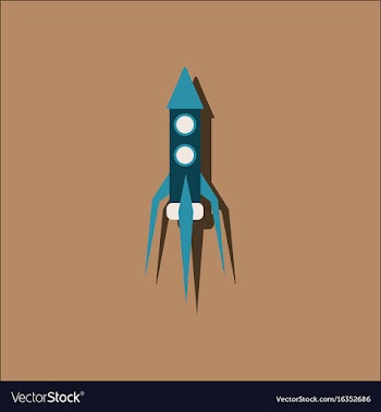 Flat icon design collection space rocket in vector image