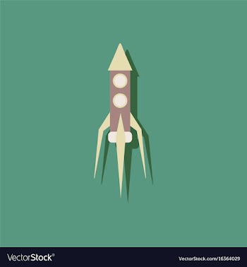 Flat icon design collection space rocket in vector image