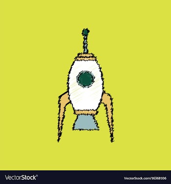 Flat icon design collection space rocket in vector image