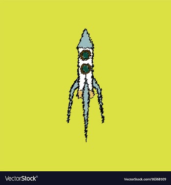 Flat icon design collection space rocket in vector image