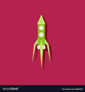 Flat icon design collection space rocket in vector image