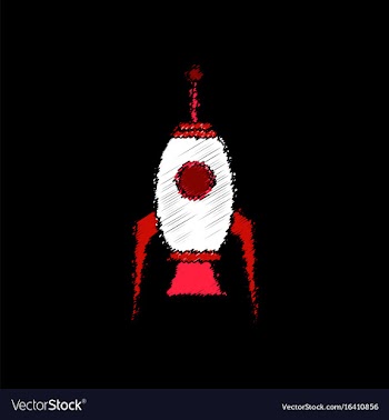 Flat icon design collection space rocket in vector image