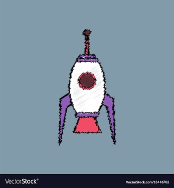 Flat icon design collection space rocket in vector image