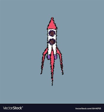 Flat icon design collection space rocket in vector image