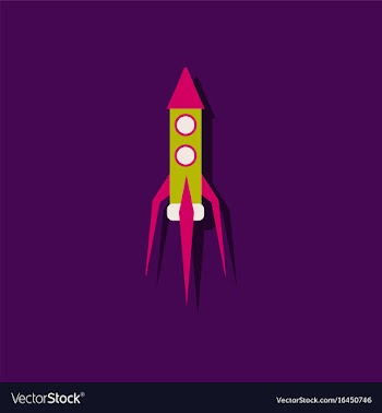 Flat icon design collection space rocket in vector image