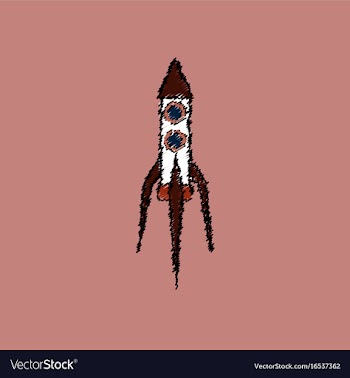 Flat icon design collection space rocket in vector image