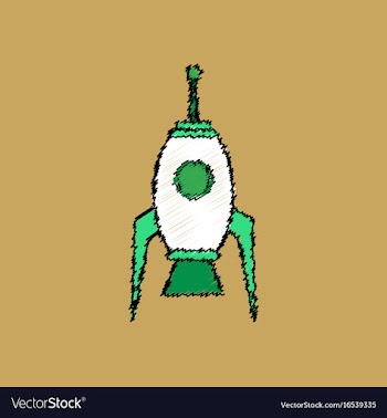 Flat icon design collection space rocket in vector image