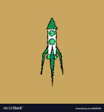 Flat icon design collection space rocket in vector image