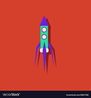 Flat icon design collection space rocket in vector image