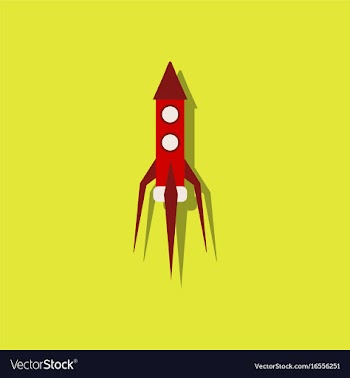 Flat icon design collection space rocket in vector image