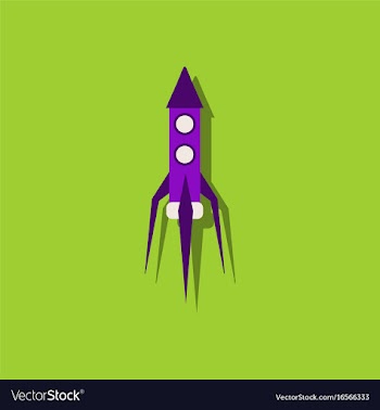 Flat icon design collection space rocket in vector image