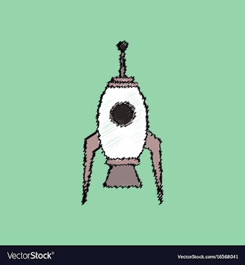 Flat icon design collection space rocket in vector image