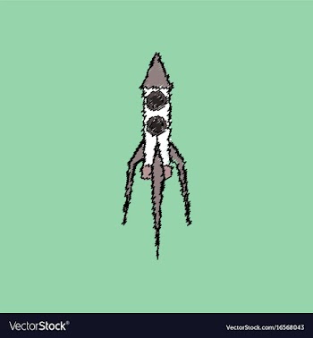 Flat icon design collection space rocket in vector image
