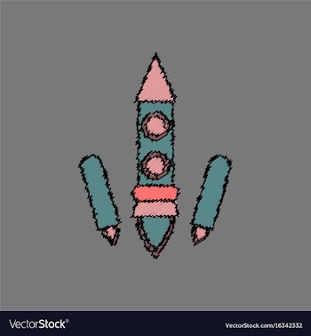 Flat icon design collection space rocket start in vector image