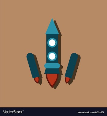 Flat icon design collection space rocket start in vector image