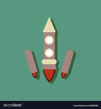 Flat icon design collection space rocket start in vector image