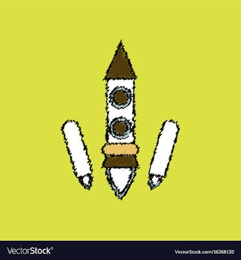 Flat icon design collection space rocket start in vector image
