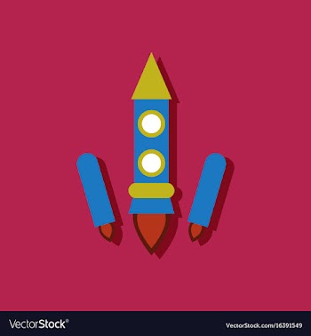Flat icon design collection space rocket start in vector image