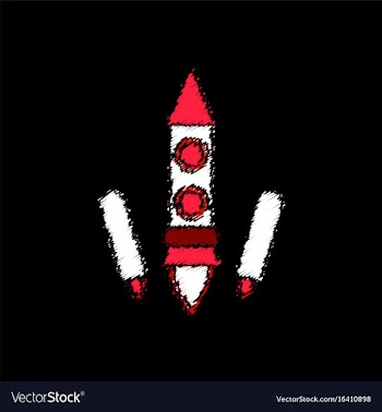 Flat icon design collection space rocket start in vector image