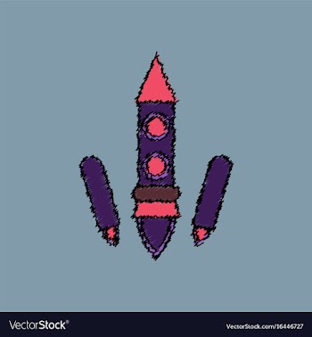 Flat icon design collection space rocket start in vector image