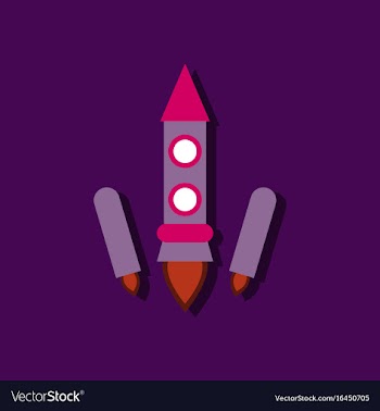 Flat icon design collection space rocket start in vector image
