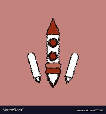 Flat icon design collection space rocket start in vector image