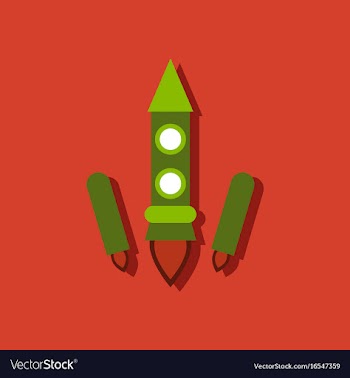 Flat icon design collection space rocket start in vector image