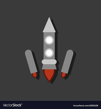 Flat icon design collection space rocket start in vector image