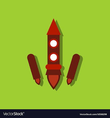 Flat icon design collection space rocket start in vector image