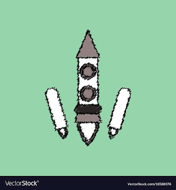 Flat icon design collection space rocket start in vector image