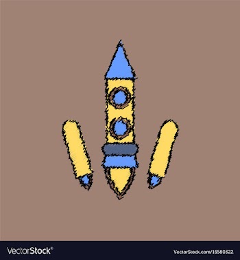 Flat icon design collection space rocket start in vector image