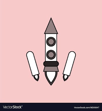 Flat icon design collection space rocket start vector image