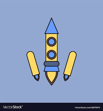 Flat icon design collection space rocket start vector image